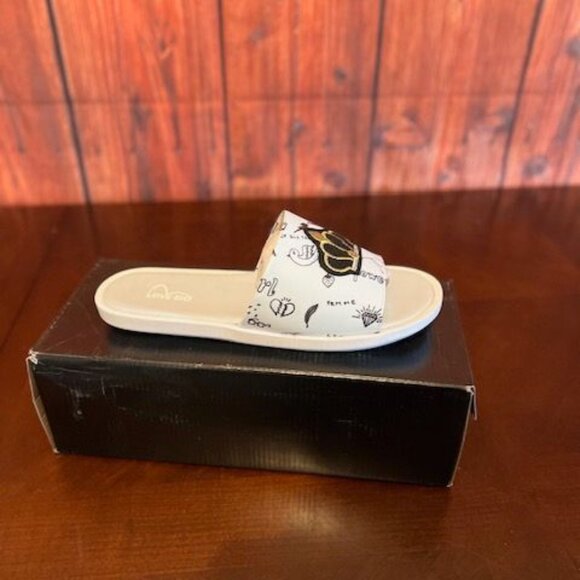 Crown Slides Womens Sandals Size 7 Blue/White - Picture 1 of 4